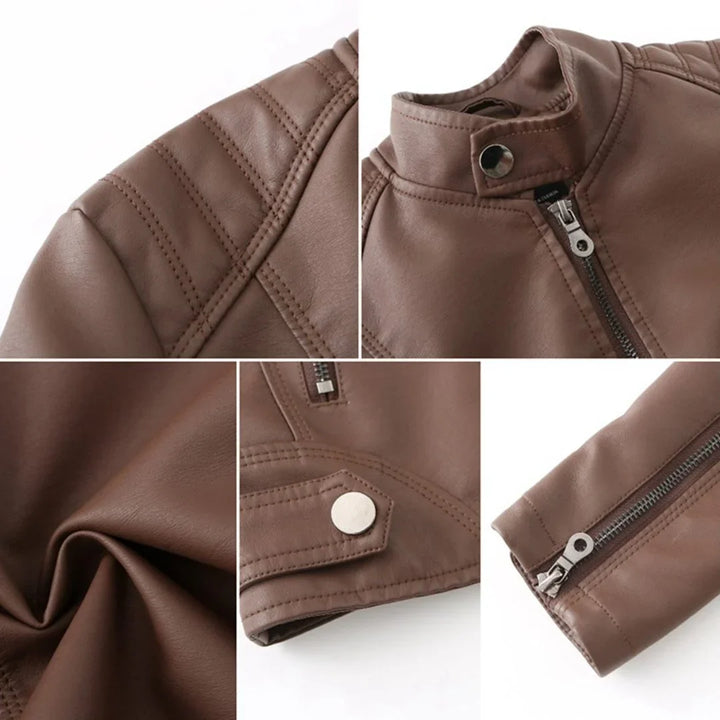 Women's Leather Zip-Up Jacket