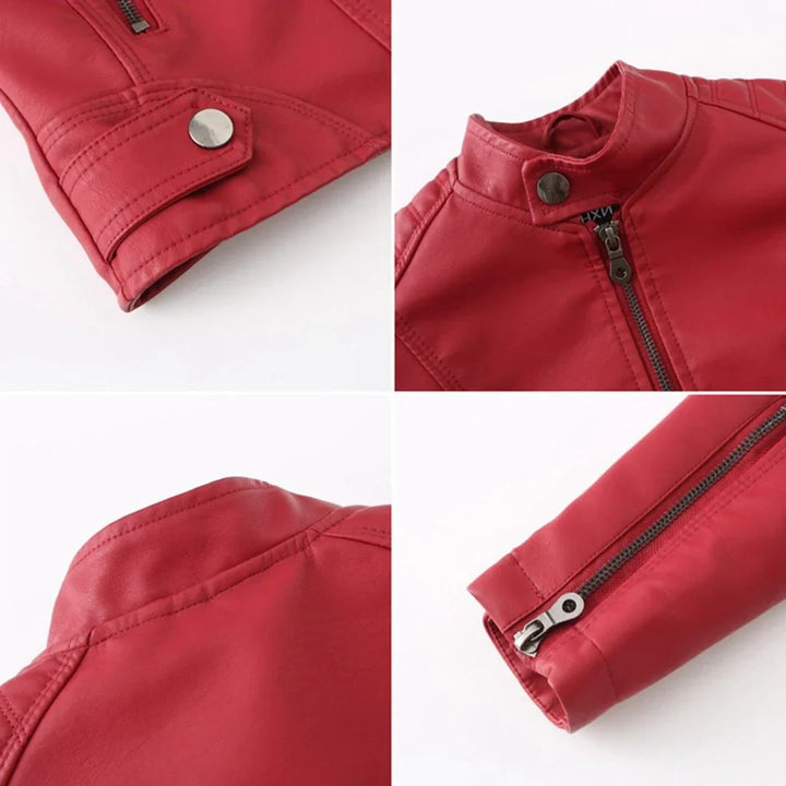 Women's Leather Zip-Up Jacket