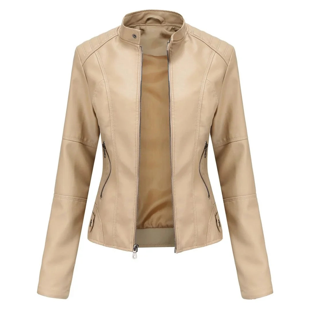 Women's Leather Zip-Up Jacket