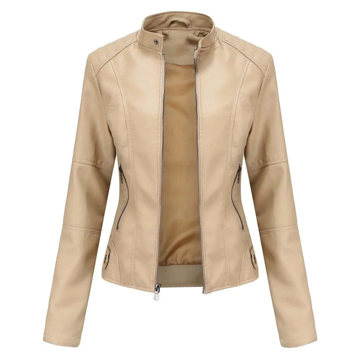 Women's Leather Zip-Up Jacket