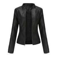 Women's Leather Zip-Up Jacket
