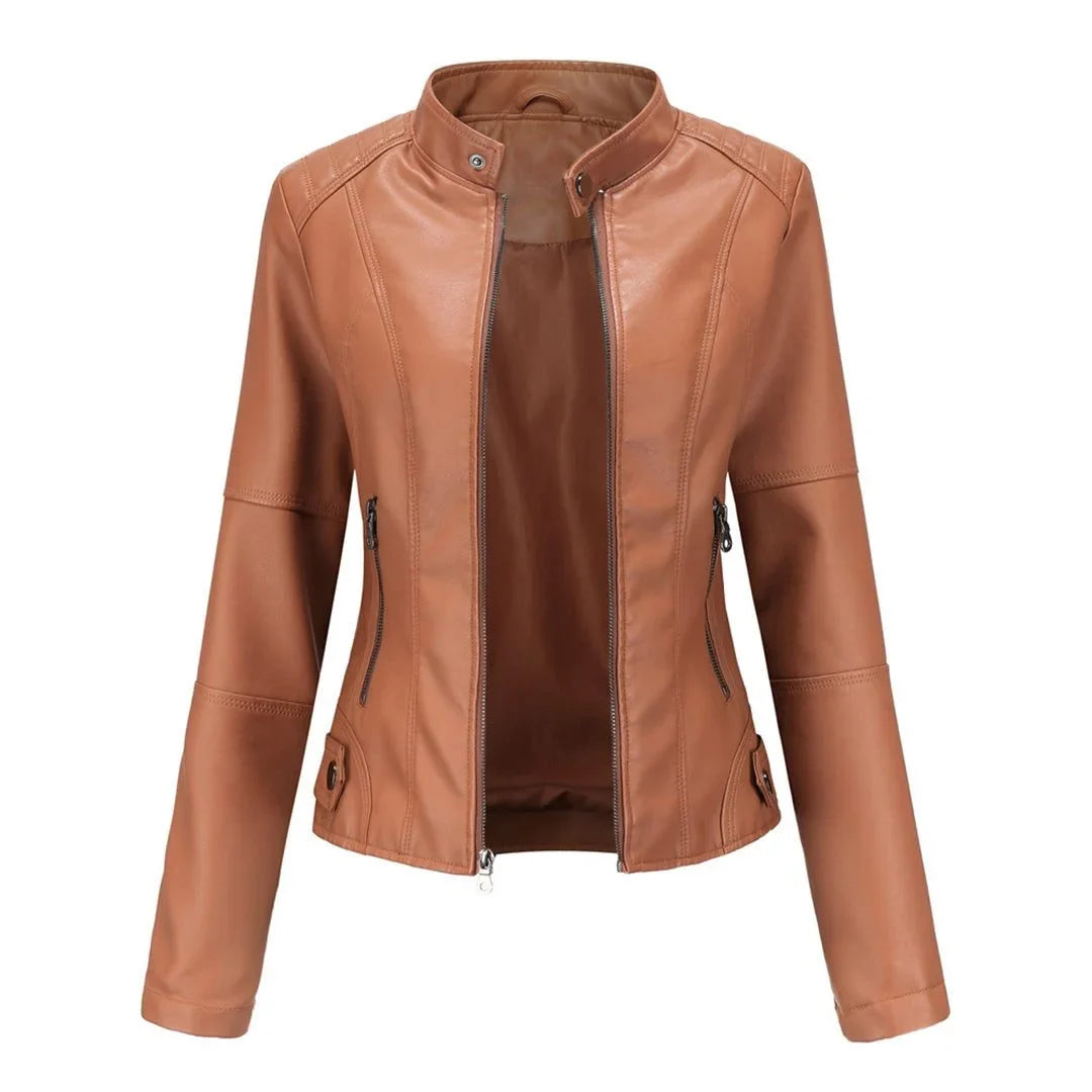 Women's Leather Zip-Up Jacket