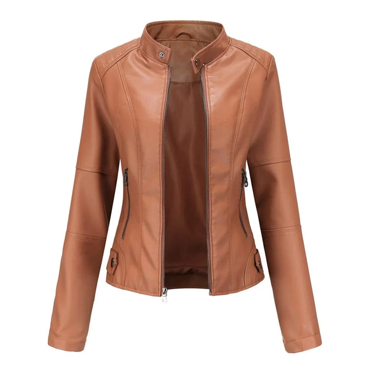 Women's Leather Zip-Up Jacket