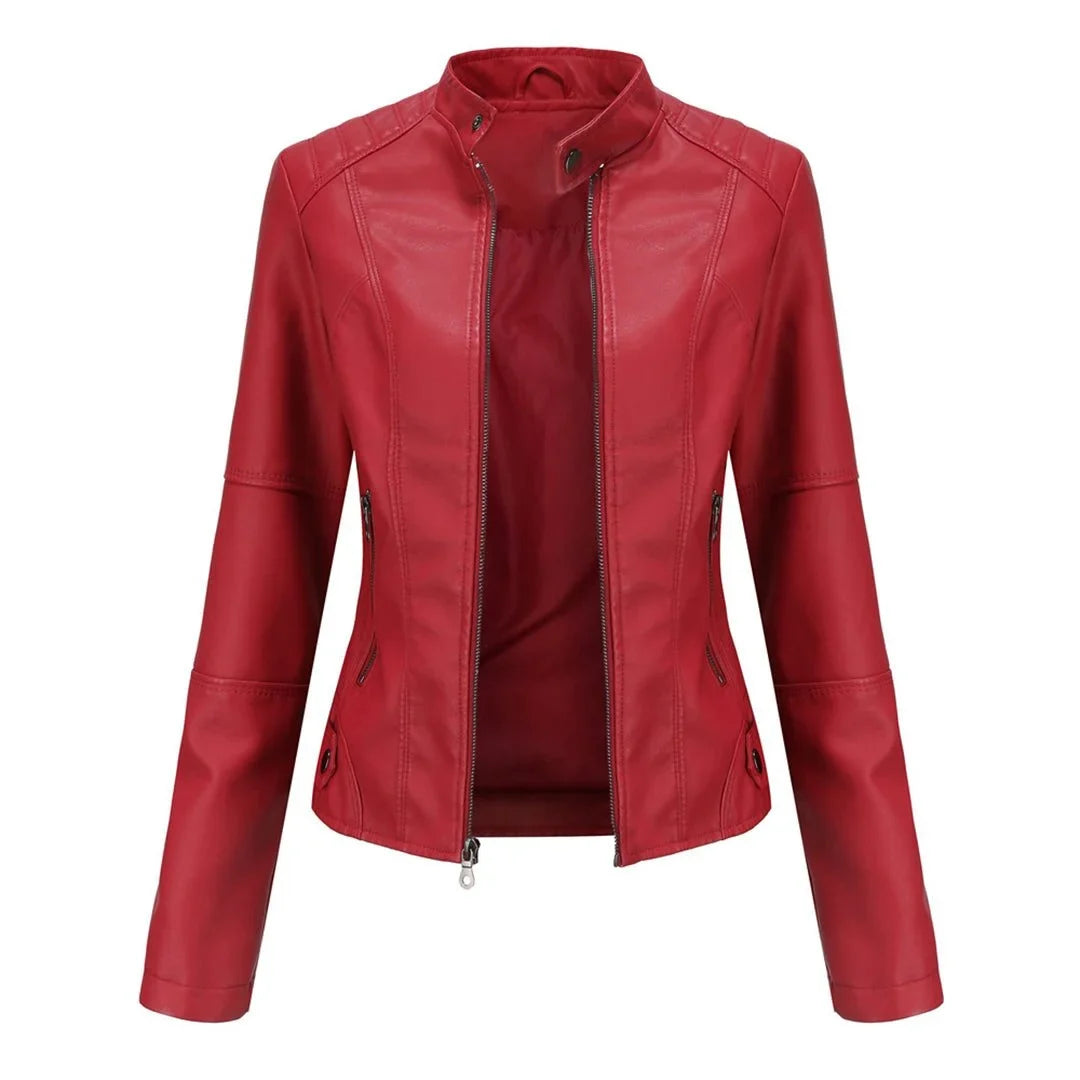 Women's Leather Zip-Up Jacket