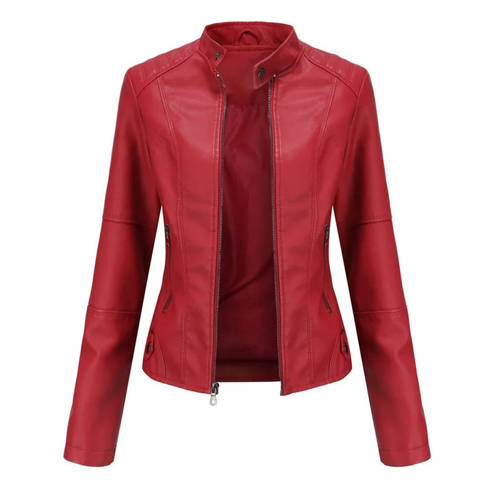 Women's Leather Zip-Up Jacket