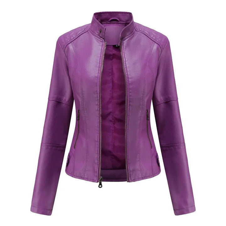 Women's Leather Zip-Up Jacket