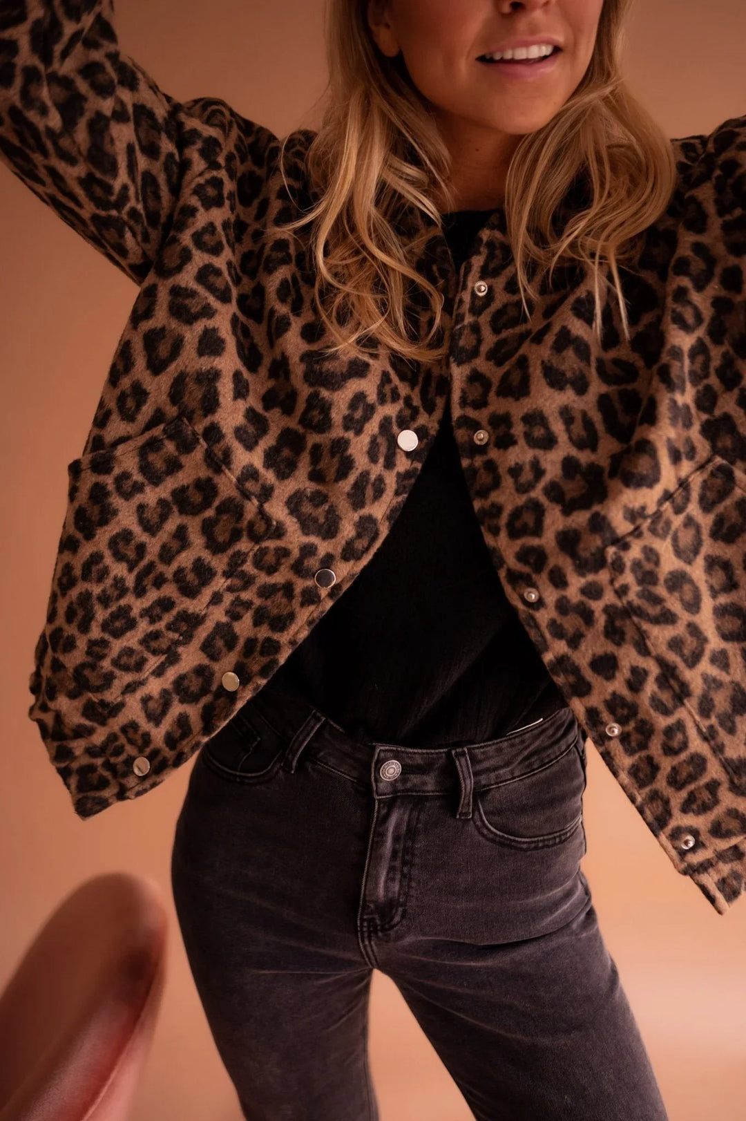 Women's Leopard Print Bomber Jacket