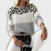 Women's Leopard Print Sweater – Crew Neck