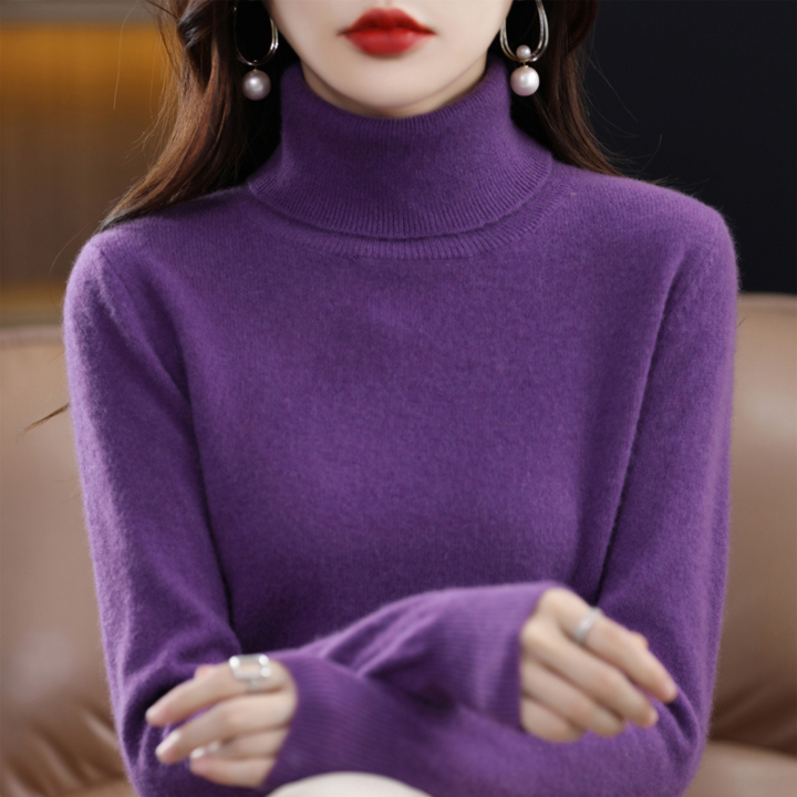 Women's Elena Cashmere Turtleneck in Black | Invictora.com