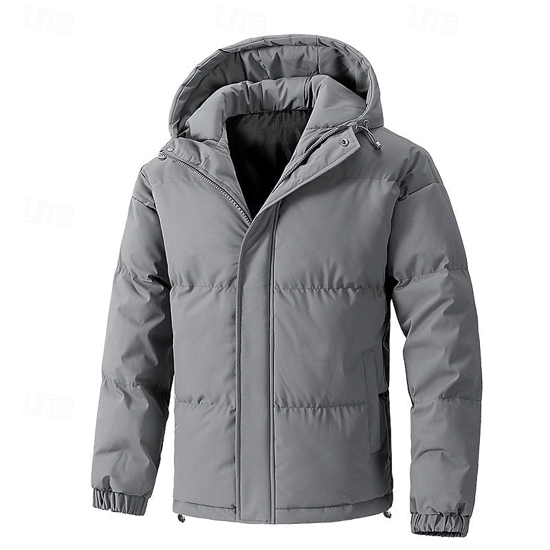 Relaxed Padded Jacket with Adjustable Hood and Roomy Pockets