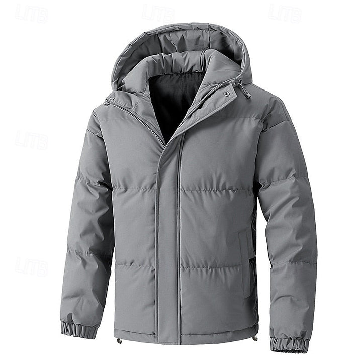 Relaxed Padded Jacket with Adjustable Hood and Roomy Pockets