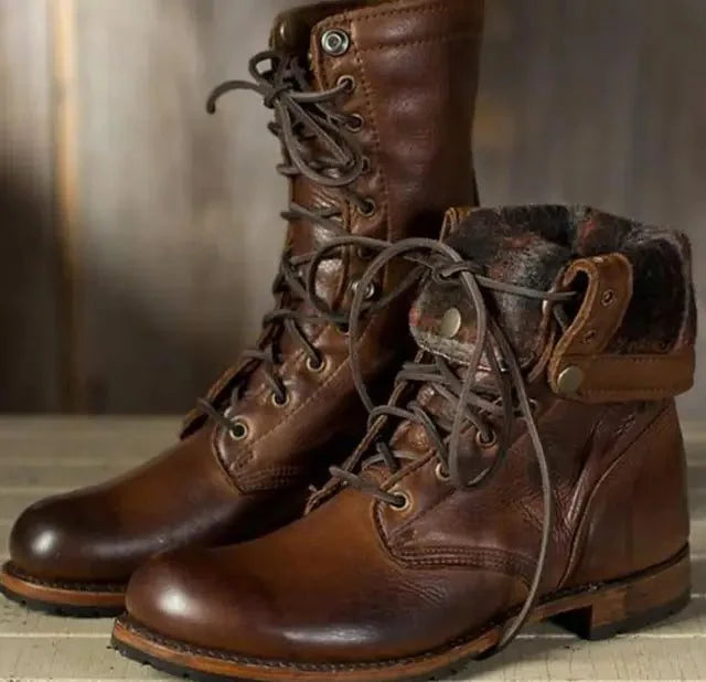 Women's Mid-Calf Boots – Lace-Up