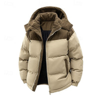 Two-Tone Hooded Puffer Jacket with Secure Pockets