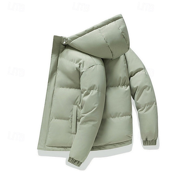 Relaxed Padded Jacket with Adjustable Hood and Roomy Pockets