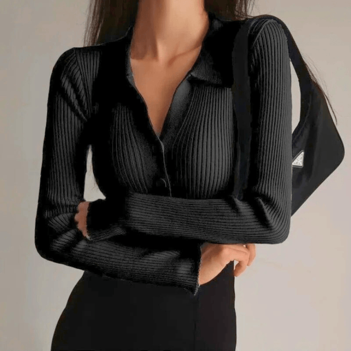 Women's Marisse Ribbed Top in Sky Blue | Invictora.com