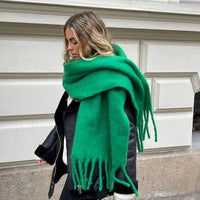 Women's Scarf – Long Fringe Winter Cotton Tassels