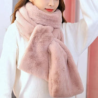 Women's Scarf – Faux Fur Plush Winter
