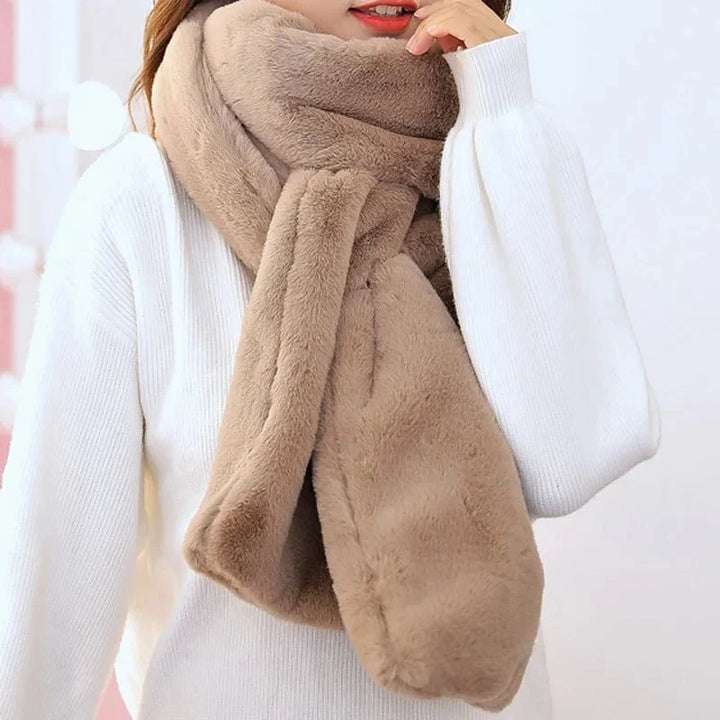 Women's Scarf – Faux Fur Plush Winter