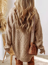 Women's Knitted Dress – Oversized Cable Knit Mini Winter