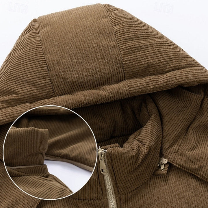Two-Tone Hooded Puffer Jacket with Secure Pockets