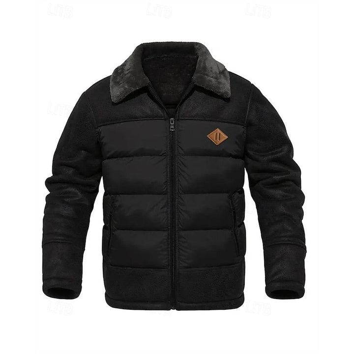 Soft-Collar Quilted Puffer Jacket with Full-Length Zip