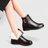 Women's Faux Leather Side Zip Ankle Boots – Fur Lining