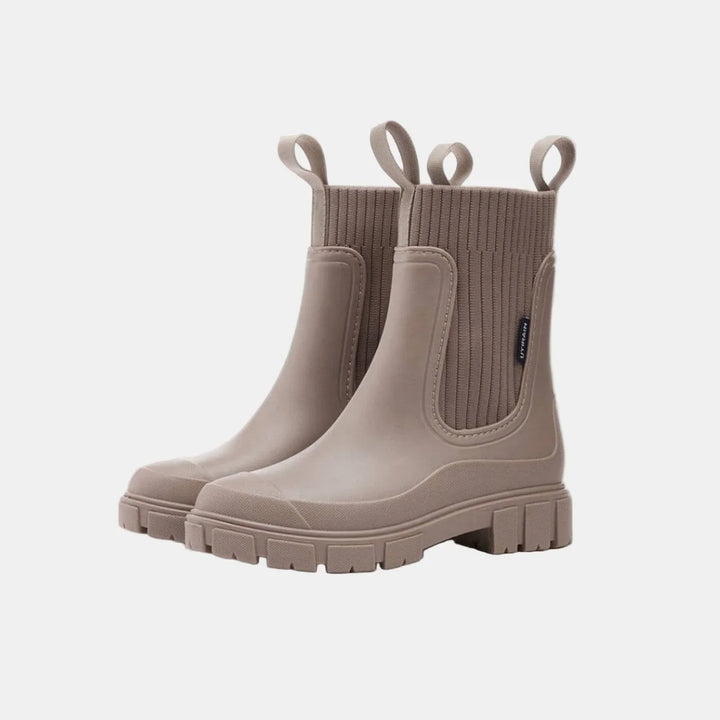 Women's Ankle Boots – Ribbed Knit Cuff