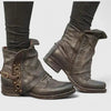 Women's Faux Leather Side Zip Ankle Boots – Buckle Strap