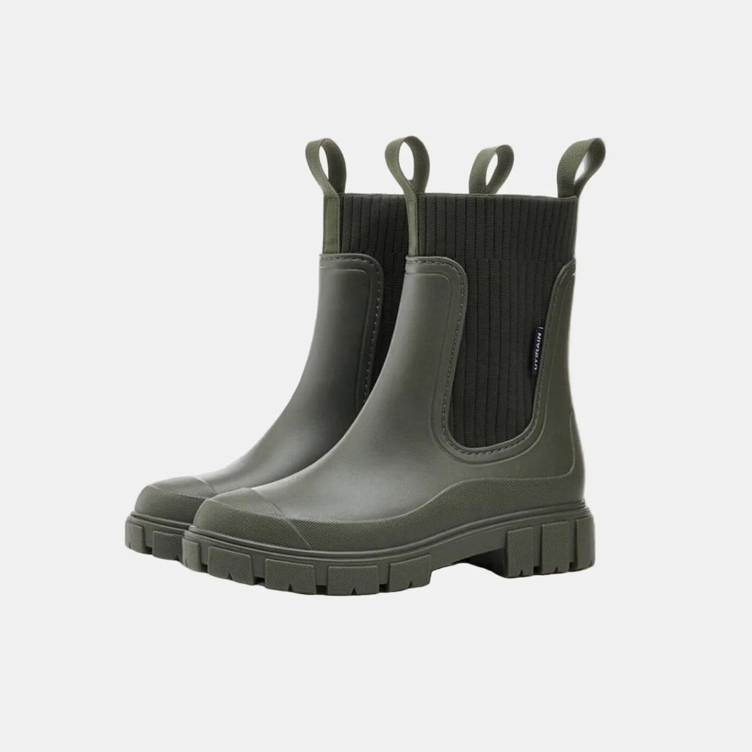 Women's Ankle Boots – Ribbed Knit Cuff