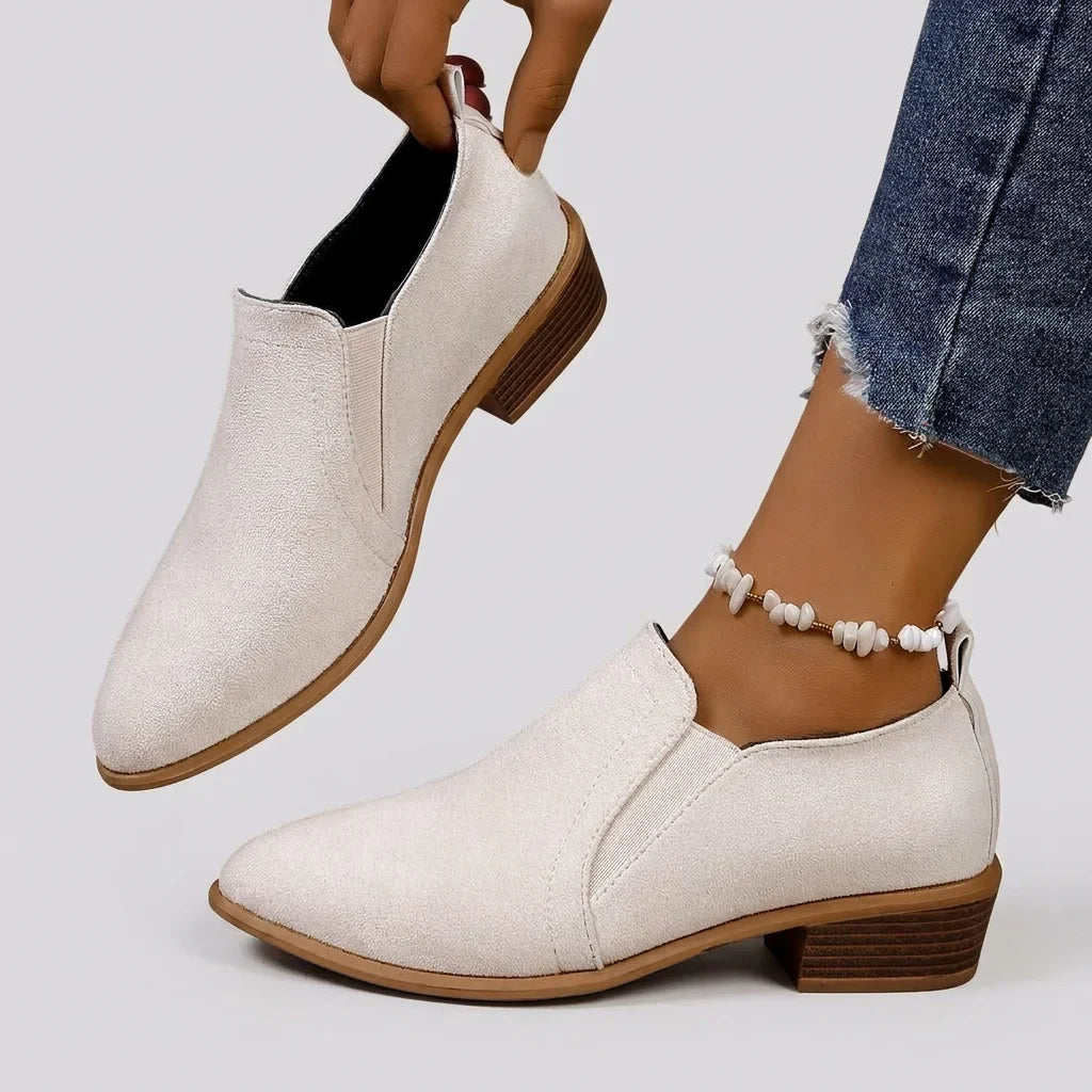 Women's Leopard Suede Ankle Boots – Pointed Toe