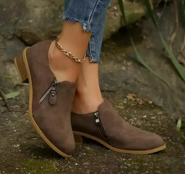 Women's Comfort Zip-Up Ankle Boots