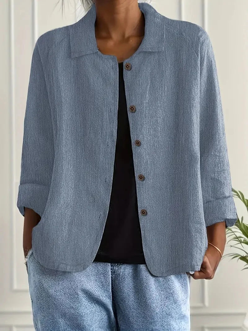 Women's Oversized Blazer – Button Front