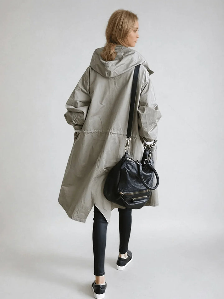 Women's Oversized Button-Down Trench Coat