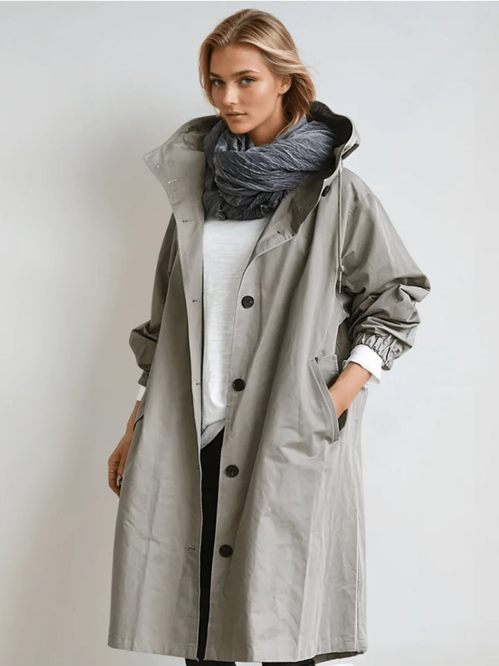 Women's Oversized Button-Down Trench Coat