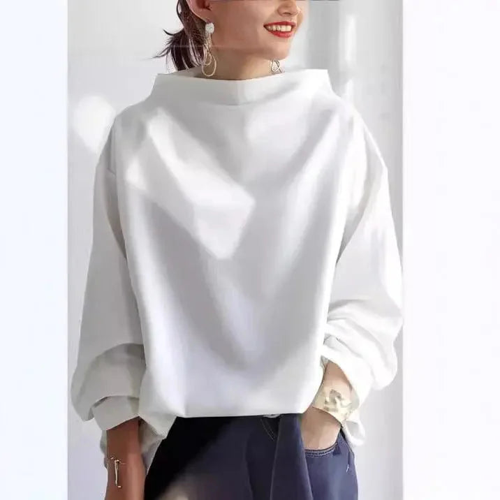 Women's Oversized Roll Neck Knit Top