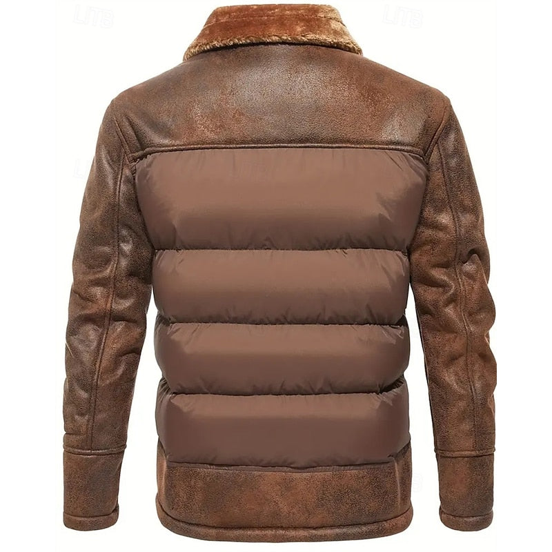 Soft-Collar Quilted Puffer Jacket with Full-Length Zip