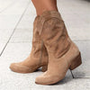 Women's Perforated Block Heel Cowboy Boots