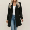 Women's Polished Long Blazer – Wide Collar And Front Pockets