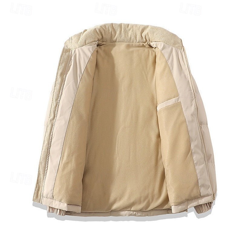Stand-Collar Padded Jacket with Full Zip and Front Pockets