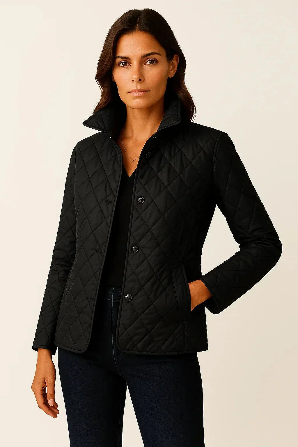 Women's Quilted Button-Down Blazer