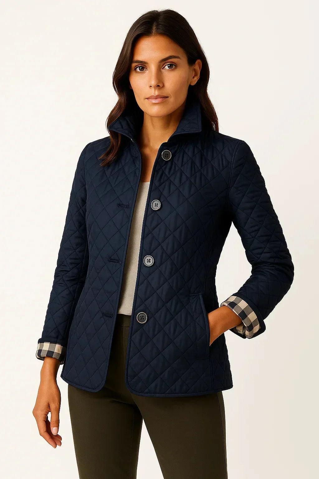 Women's Quilted Button-Down Blazer