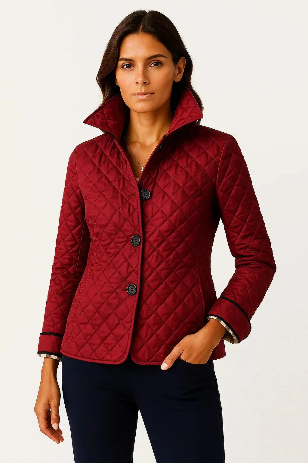 Women's Quilted Button-Down Blazer