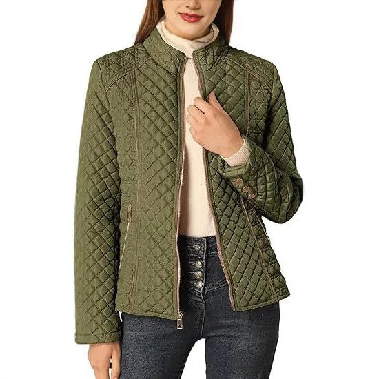 Women's Quilted Jacket – Stand Collar
