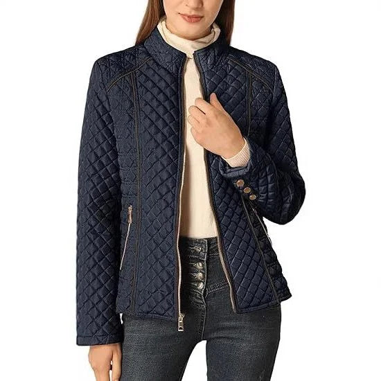 Women's Quilted Jacket – Stand Collar