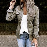 Women's Raw Hem Relaxed Fit Denim Jacket