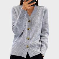 Women's Ribbed Knit Button-Up Cardigan