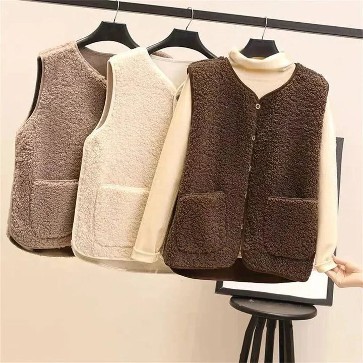 Women's Ribbed Knit Button-Up Vest
