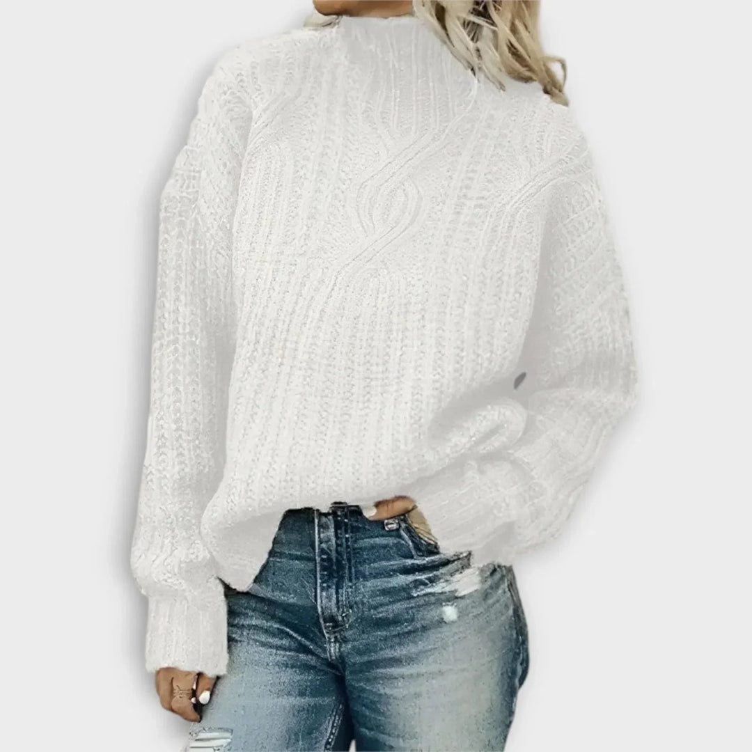 Women's Ribbed Knit High-Neck Sweater