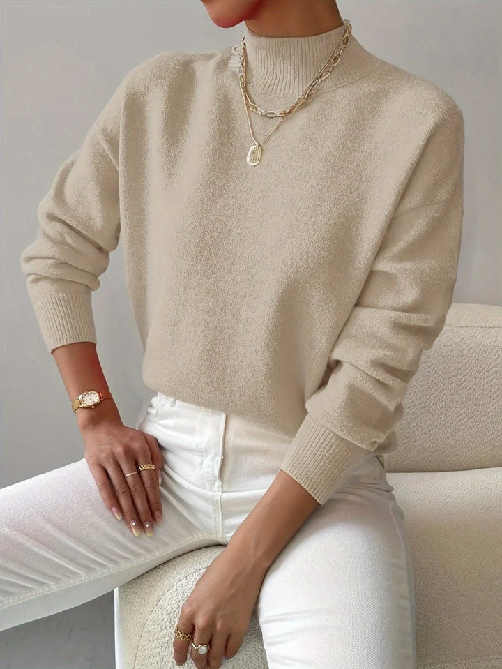 Women's Ribbed Knit Sweater – Roll Neck
