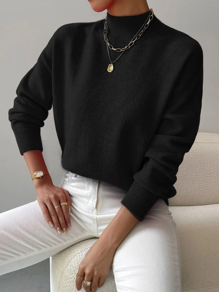 Women's Ribbed Knit Sweater – Roll Neck